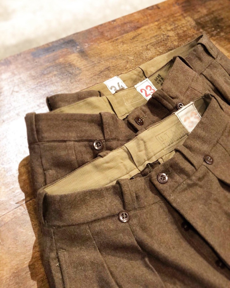 DEADSTOCK 50's FRENCH ARMY WOOL TROUSERS | Belluria
